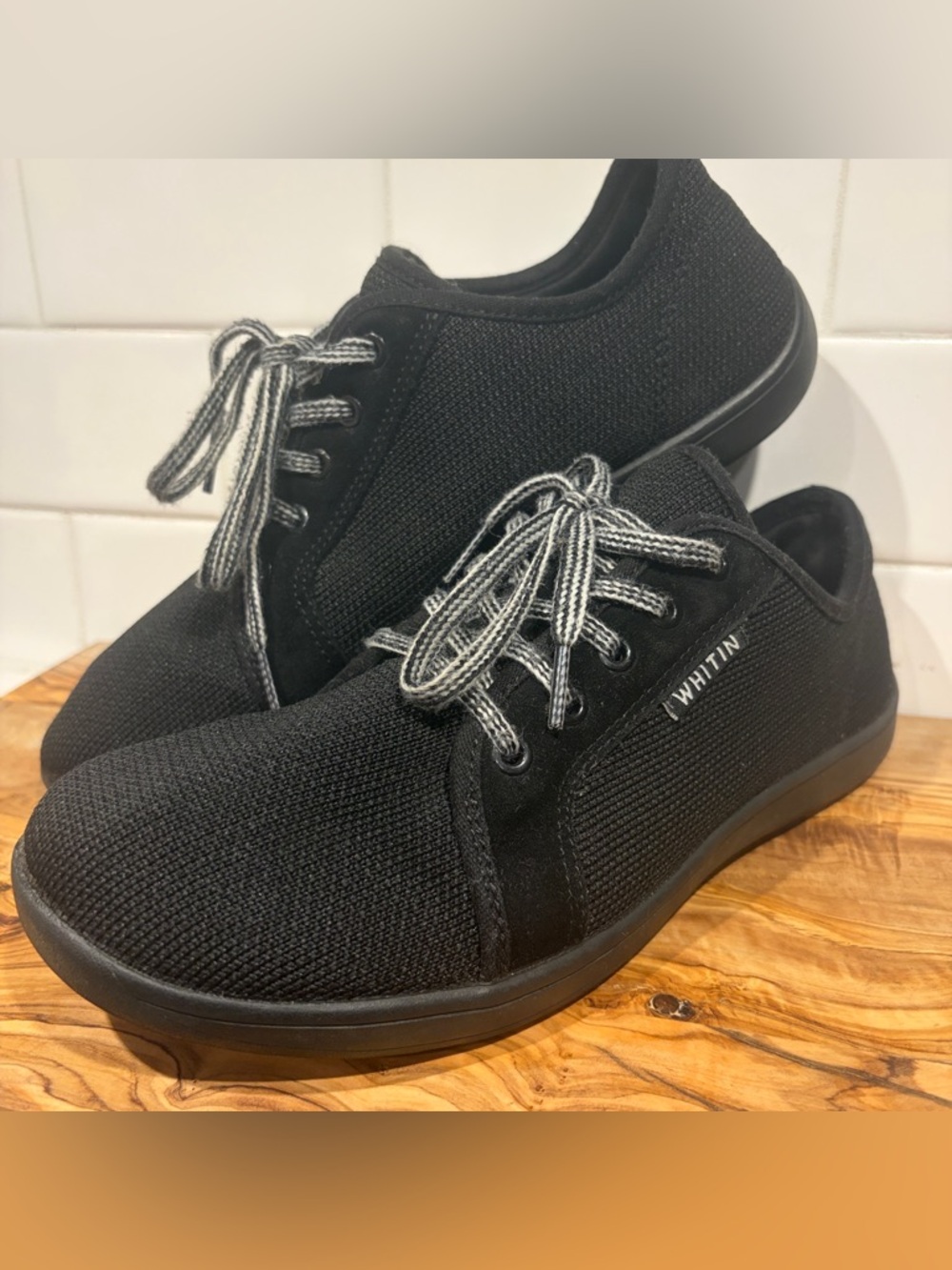 WHITIN Men's/Women's Barefoot Shoes - Black Minimalist Sneakers EU 40 US M7.5 W9